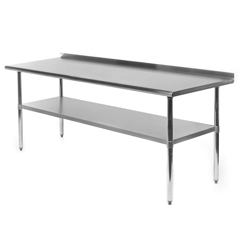 Stainless Steel 72 x 30 inch Kitchen Restaurant Prep Work Table with Backsplash by HomePacific