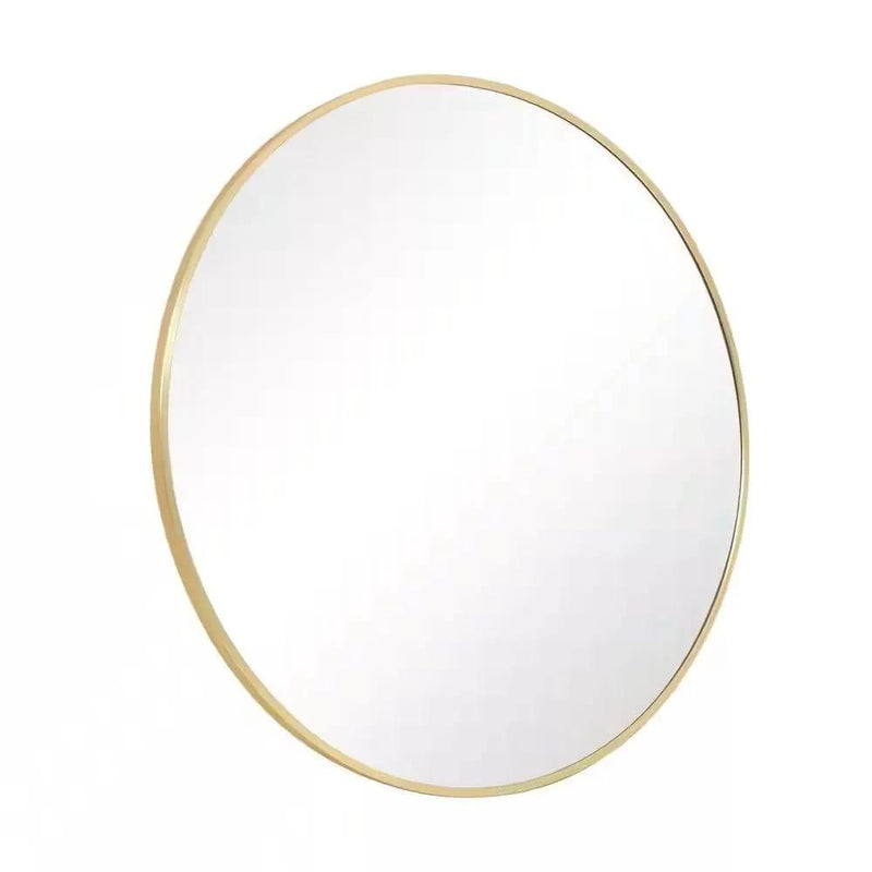 Round 24-inch Circular Bathroom Wall Mirror with Gold Frame by HomePacific