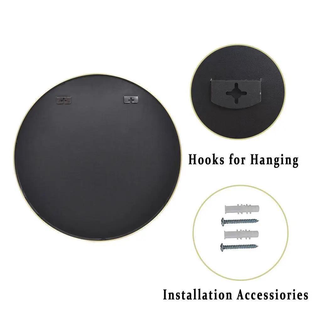 Round 24-inch Circular Bathroom Wall Mirror with Gold Frame by HomePacific