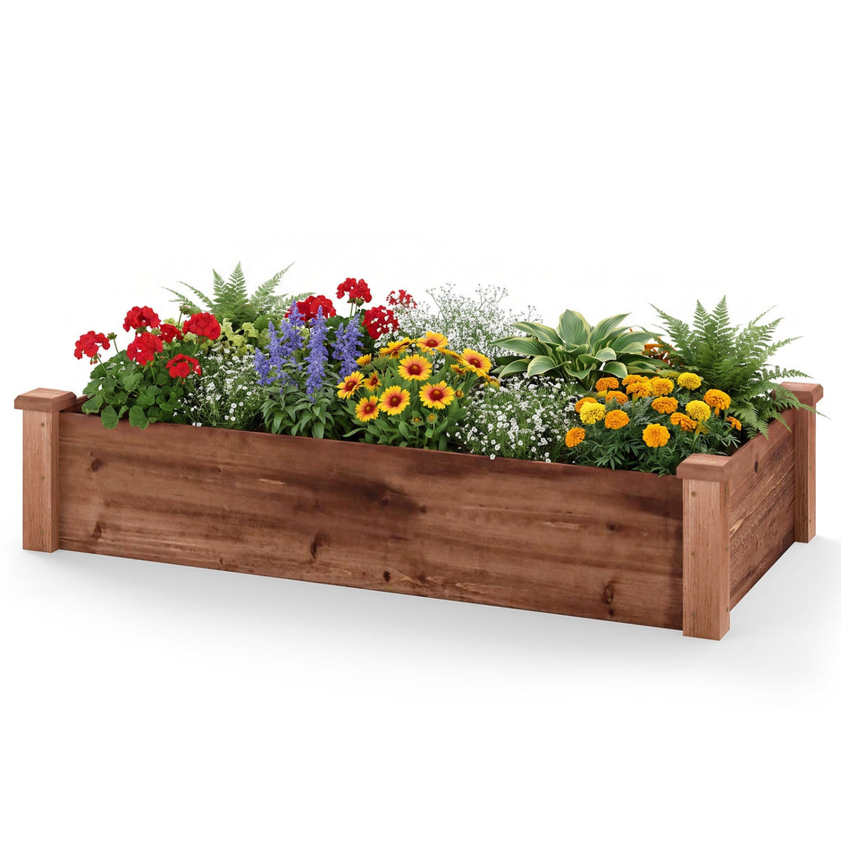 Raised Garden Bed Fir Wood Wooden Square Wood Planter Box for Garden, photo 7 of 8