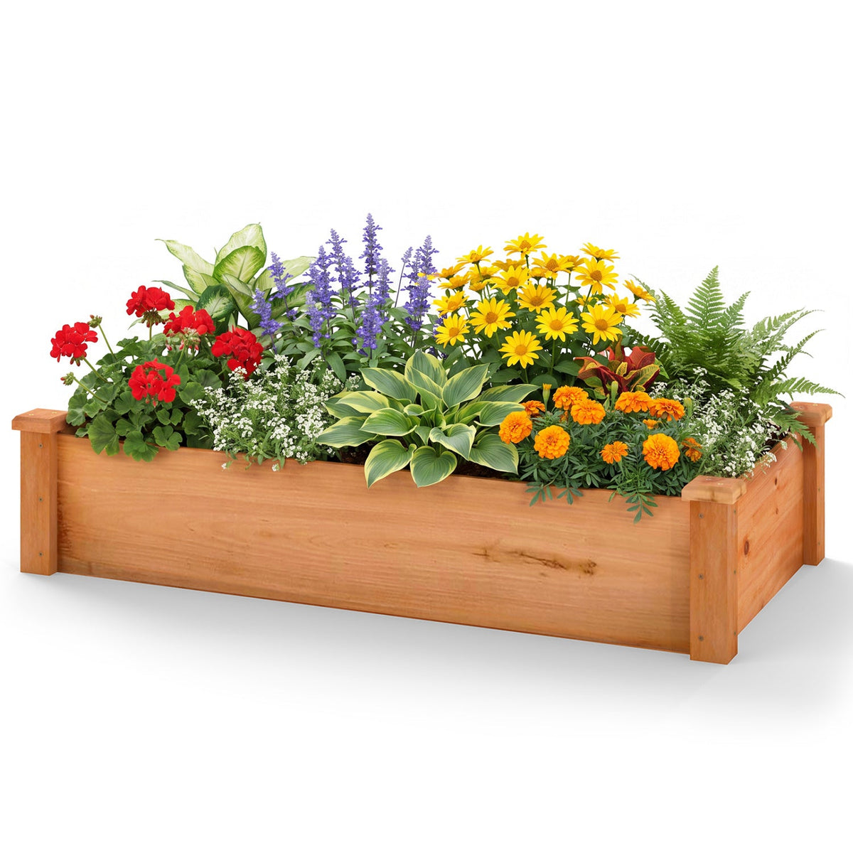 Raised Garden Bed Fir Wood Wooden Square Wood Planter Box for Garden, photo 8 of 8
