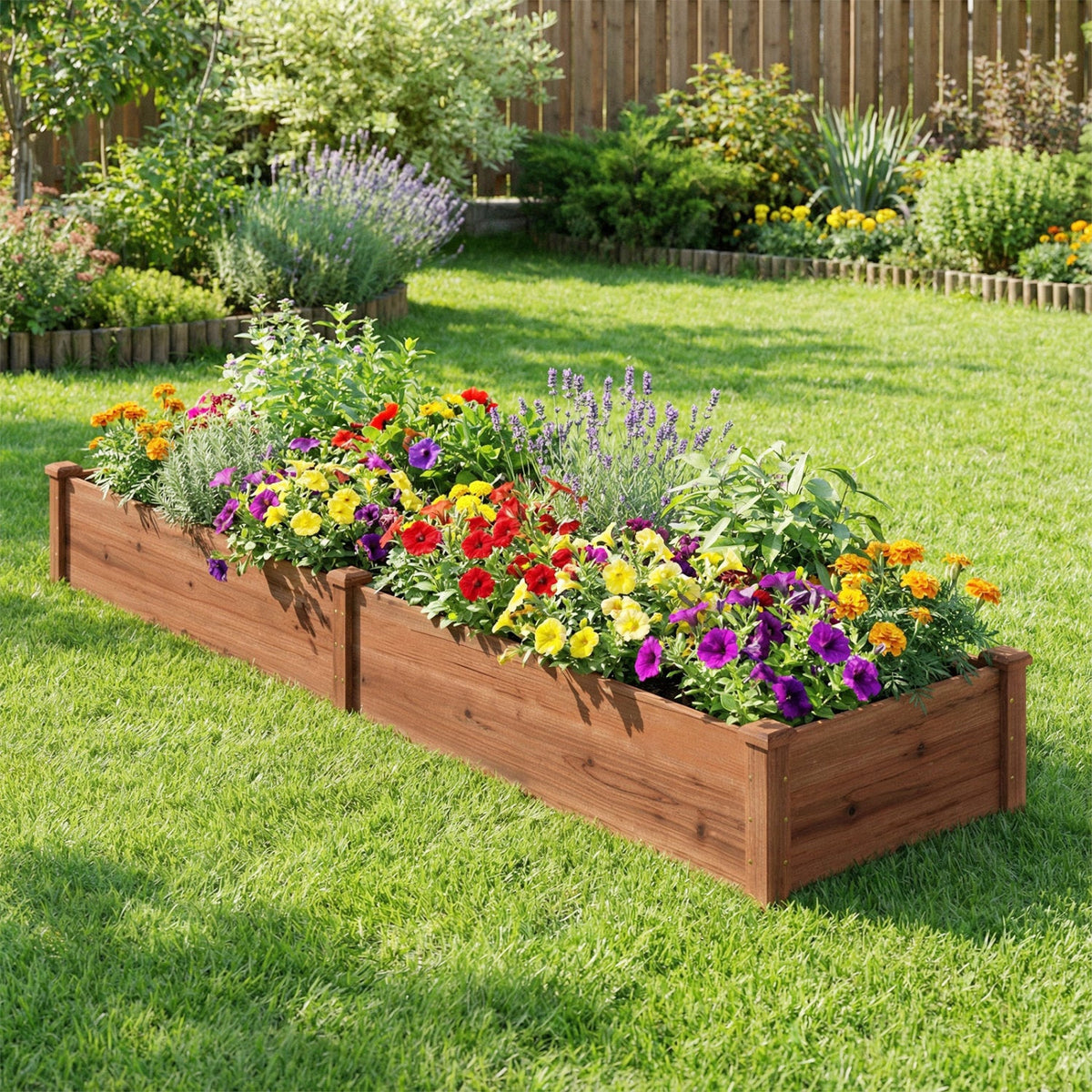 Wooden Vegetable Raised Garden Bed for Backyard Patio Balcony, photo 8 of 8