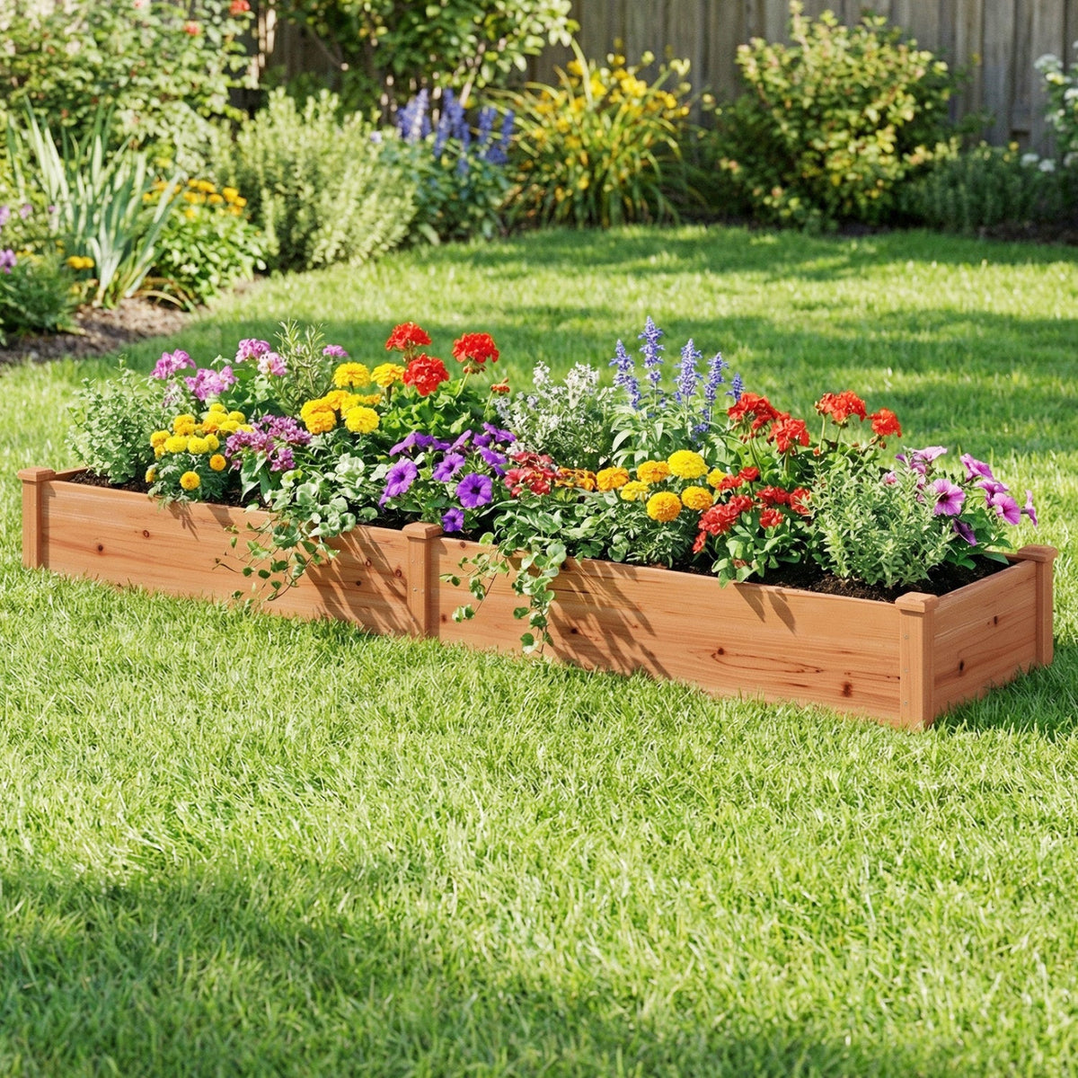 Wooden Vegetable Raised Garden Bed for Backyard Patio Balcony, photo 7 of 8