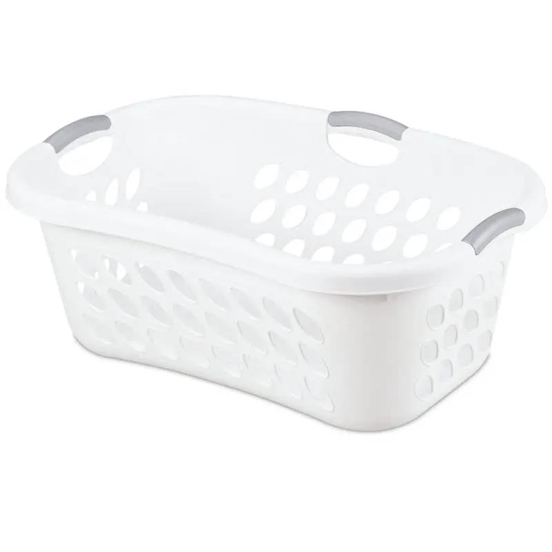 Set of 6 White Laundry Baskets w/ Carry Handles by HomePacific