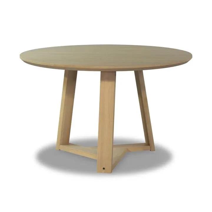48 Inch Round Scandinavian Solid Wood Dining Table in Blonde by HomePacific