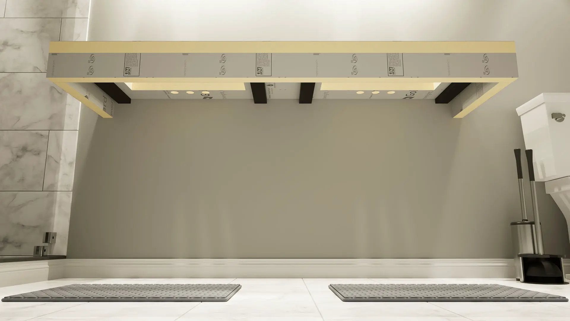The Original Floating Bathroom Vanity Kit™ with GoBoard® & Original Vanity Bracket® by The Original Granite Bracket