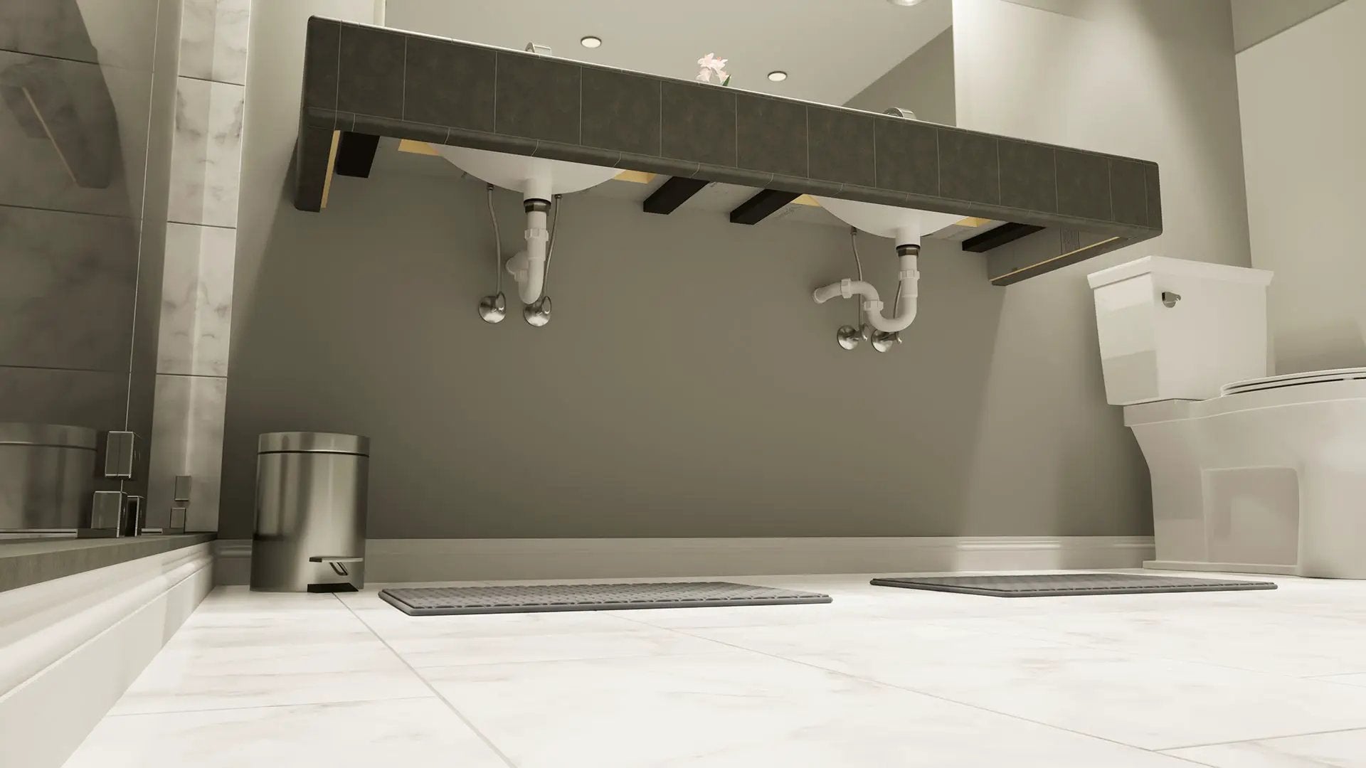 The Original Floating Bathroom Vanity Kit™ with GoBoard® & Original Vanity Bracket® by The Original Granite Bracket