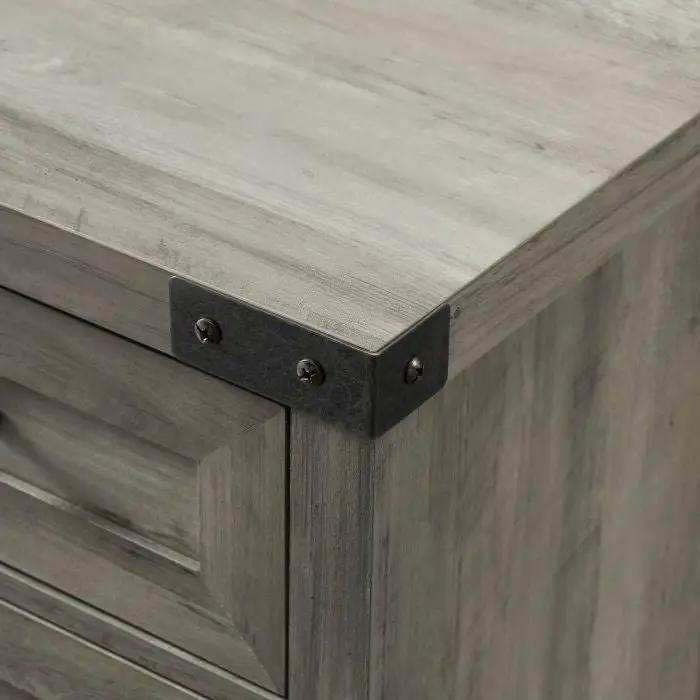 Rustic Farmhouse Barn Door Accent Storage Cabinet Grey Wash by HomePacific