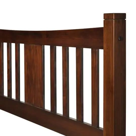 King Farmhouse Style Solid Wood Platform Bed Frame with Headboard in Cherry by HomePacific