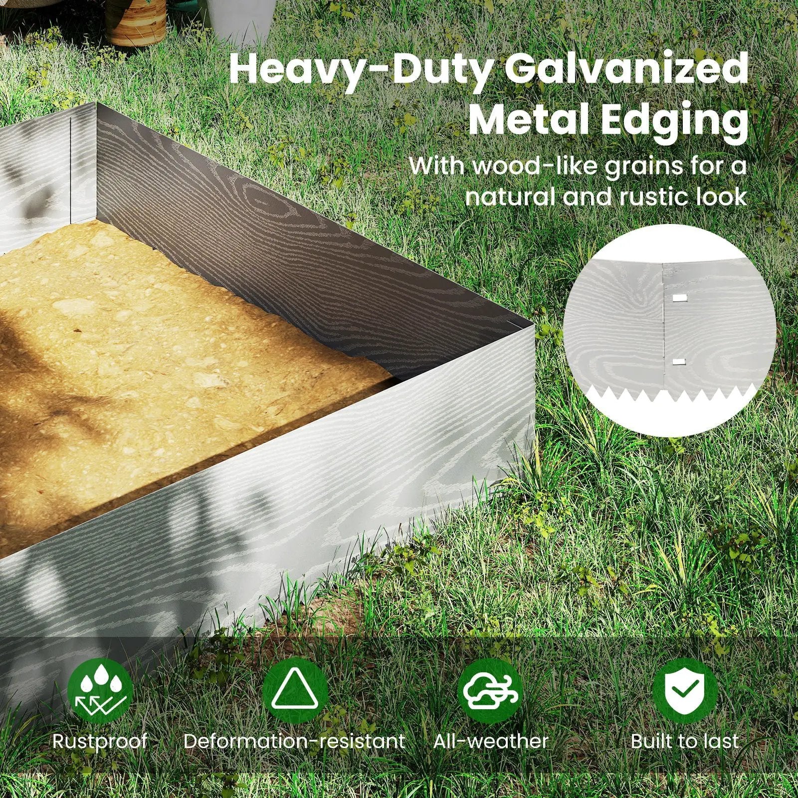 6-Pack 20 FT Galvanized Metal Landscape Edging for Lawn by DirectDeals