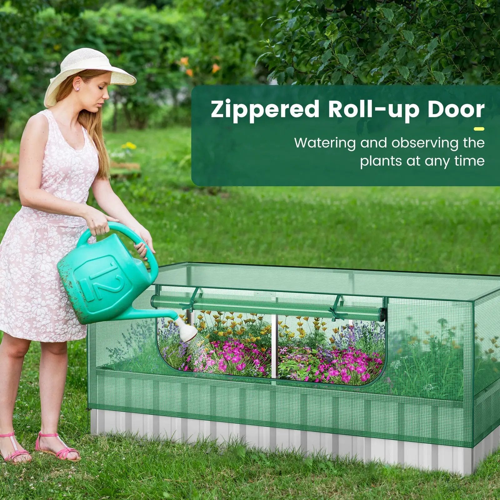 Galvanized Raised Garden Bed with Greenhouse Cover by DirectDeals