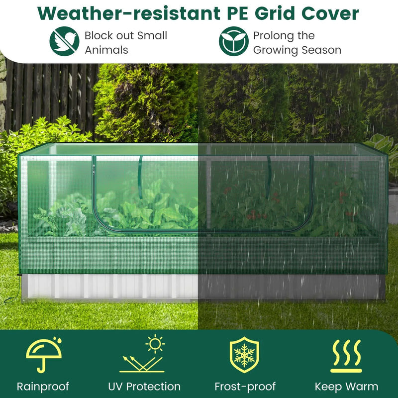 Galvanized Raised Garden Bed with Greenhouse Cover by DirectDeals