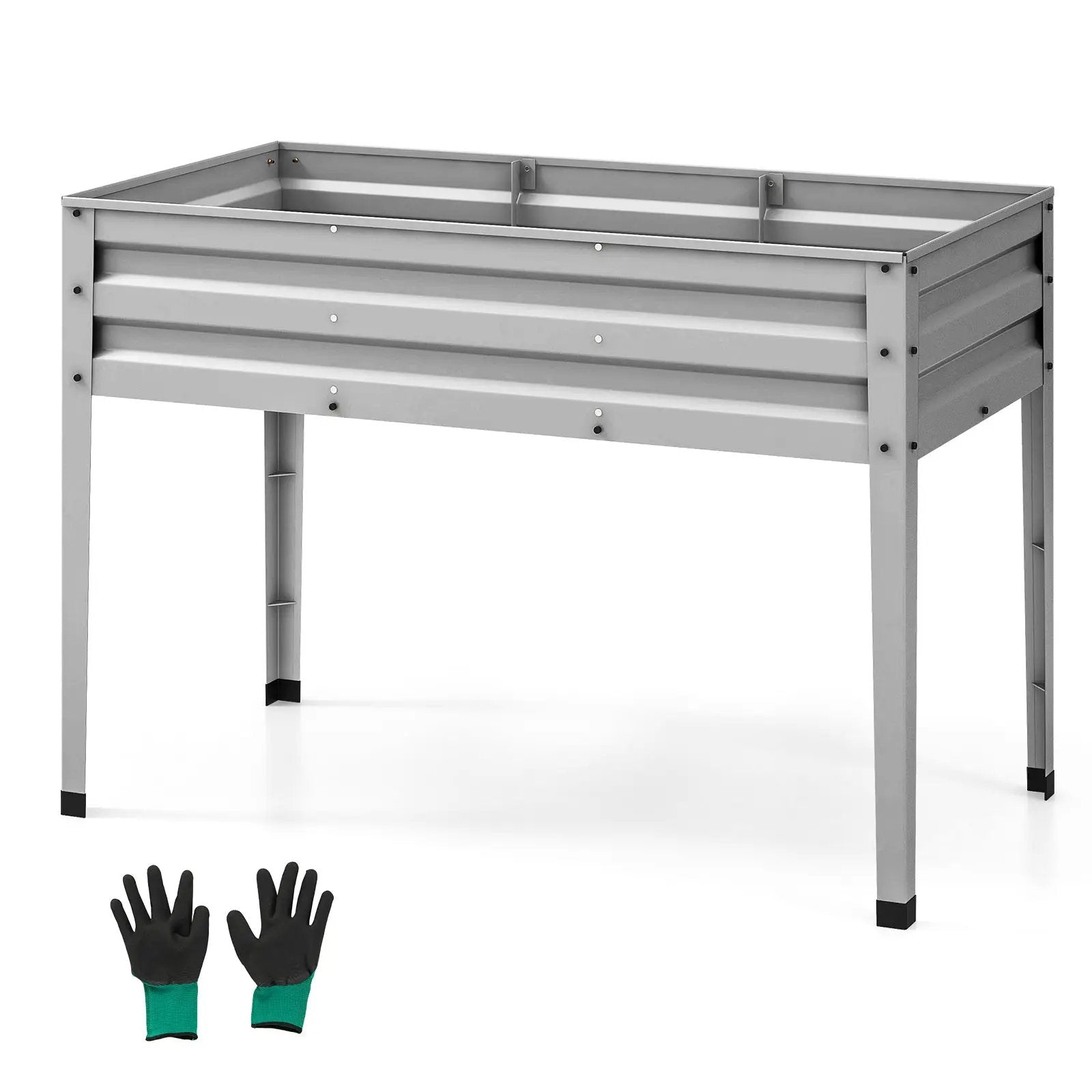 Galvanized Raised Garden Bed Elevated Planter Box with Legs and Drainage Hole by DirectDeals