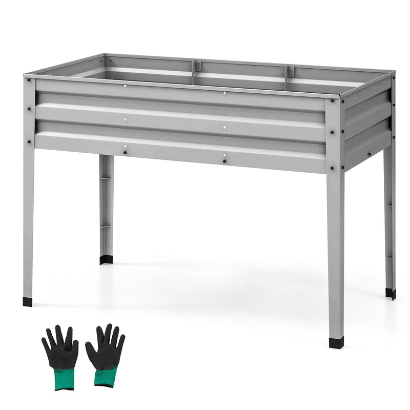 Galvanized Raised Garden Bed Elevated Planter Box with Legs and Drainage Hole by DirectDeals