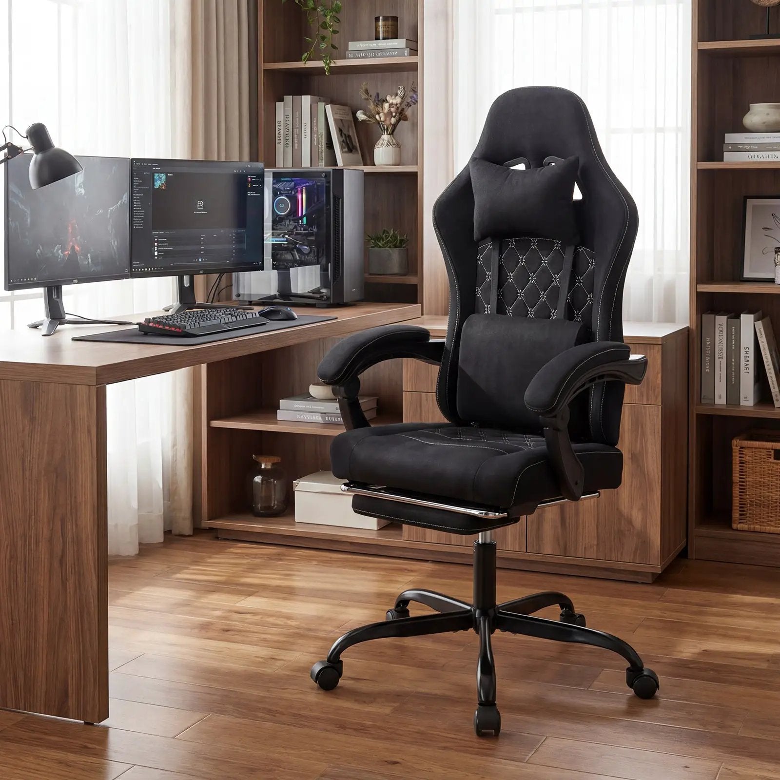 Gaming Chair Height Adjustable Computer Chair with Headrest Video Game Chair by DirectDeals