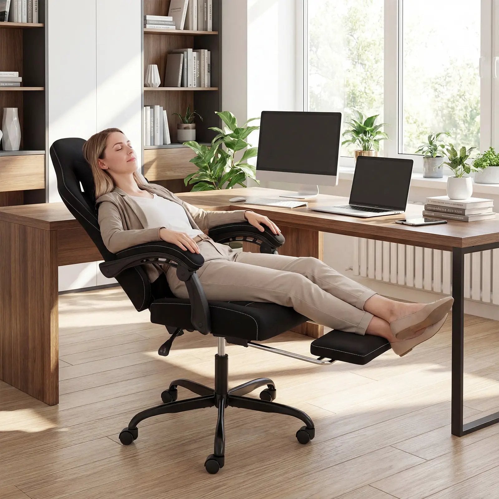 Gaming Chair Height Adjustable Computer Chair with Headrest Video Game Chair by DirectDeals