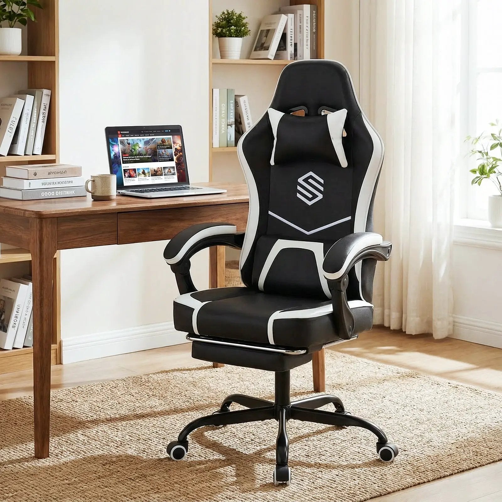 Gaming Chair Height Adjustable Computer Chair with Headrest Ergonomic Office Task Chair by DirectDeals