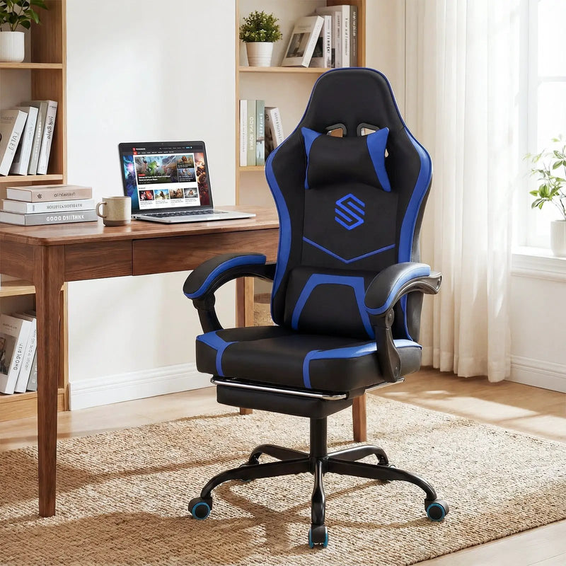 Gaming Chair Height Adjustable Computer Chair with Headrest Ergonomic Office Task Chair by DirectDeals