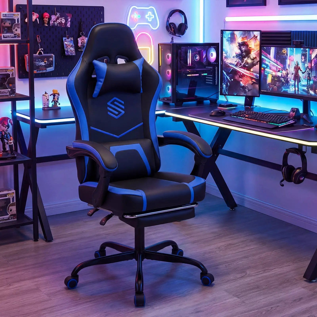 Gaming Chair Height Adjustable Computer Chair with Headrest Ergonomic Office Task Chair by DirectDeals