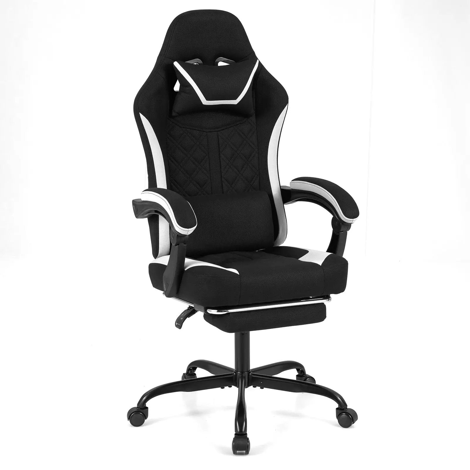 Gaming Chair Height Adjustable Computer Chair with Headrest Footrest & 360¬∞ Swivel Seat-Black by DirectDeals
