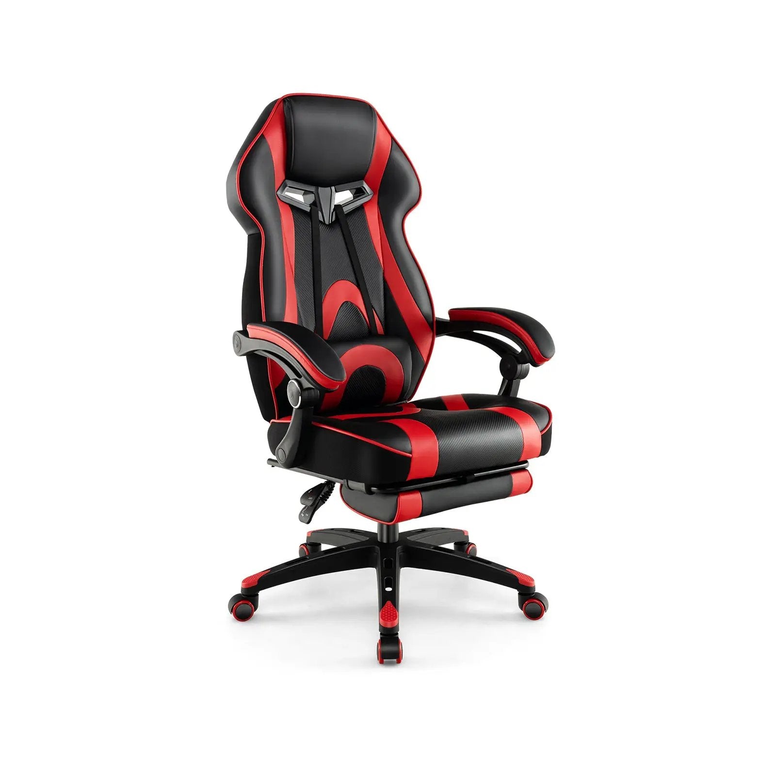 Gaming Chair Racing Style Swivel Chair with Footrest and Adjustable Lumbar Pillow by DirectDeals