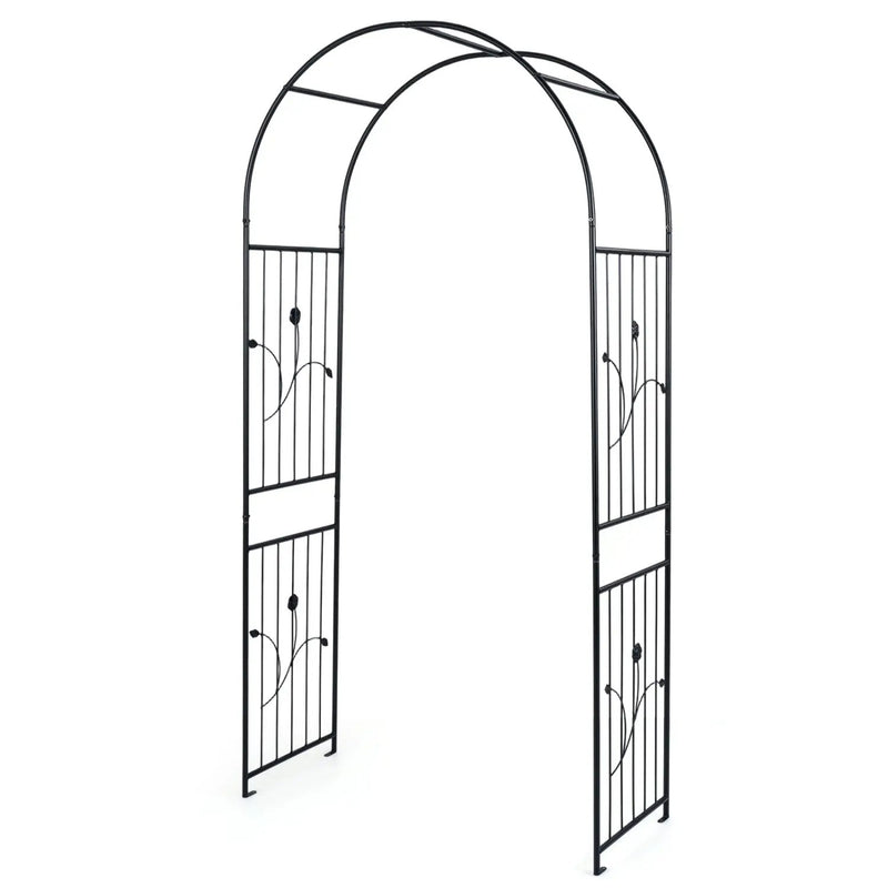 Garden Arch 87 Inches Tall Heavy Duty Metal Arbor Trellis Archway for Climbing Plants by DirectDeals