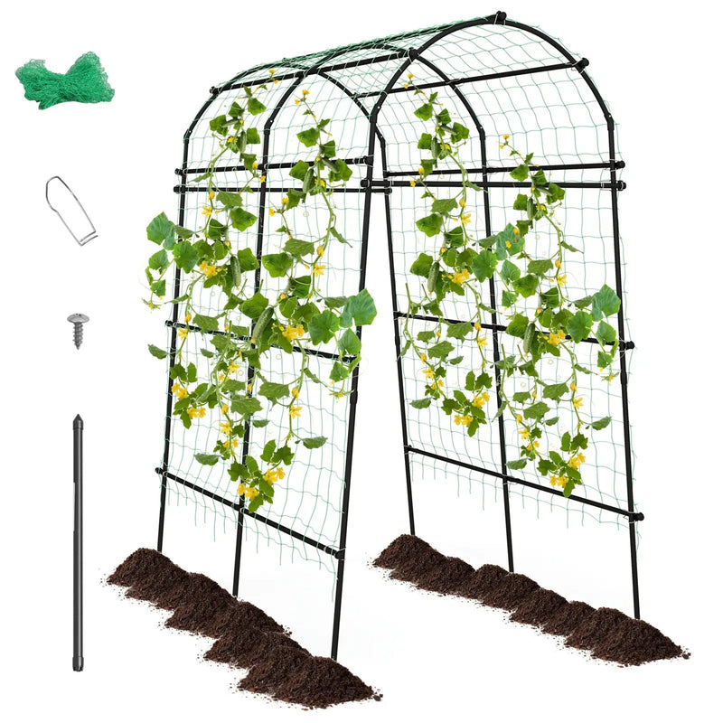 7.5 Feet Garden Arch Trellis with PE Coated Metal Structure by DirectDeals