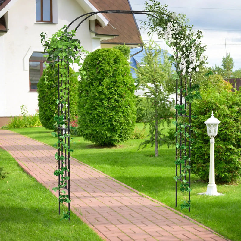 Outdoor Metal Garden Arch Trellis for Climbing Plants Grape Vine Flower by DirectDeals
