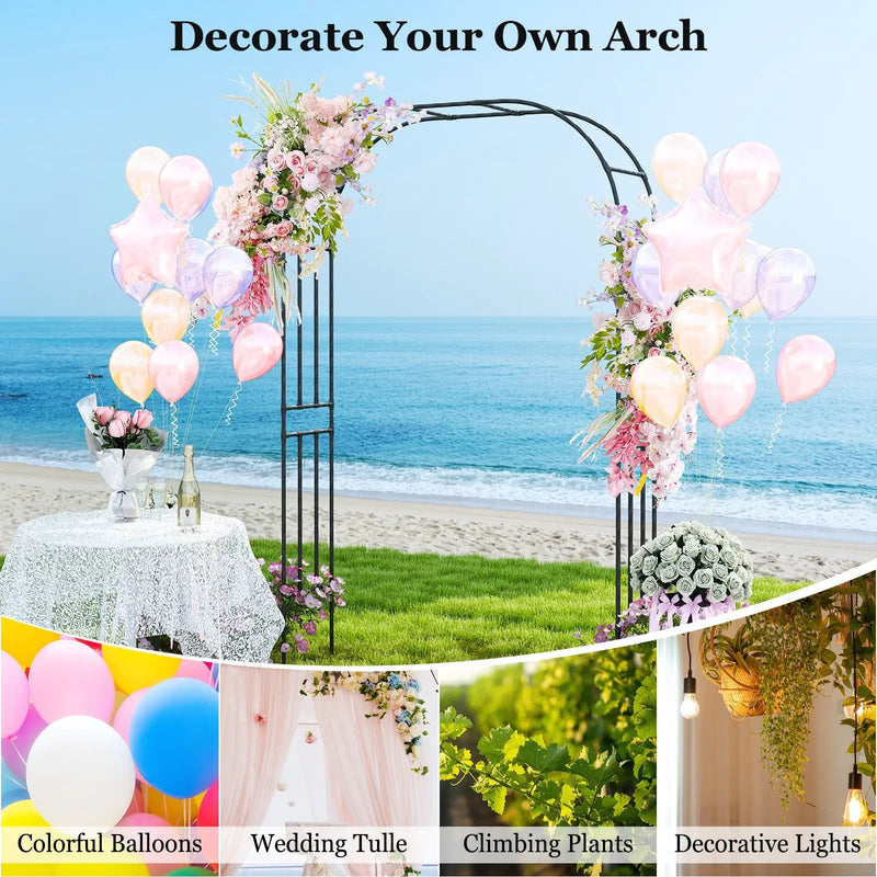 Outdoor Metal Garden Arch Trellis for Climbing Plants Grape Vine Flower by DirectDeals