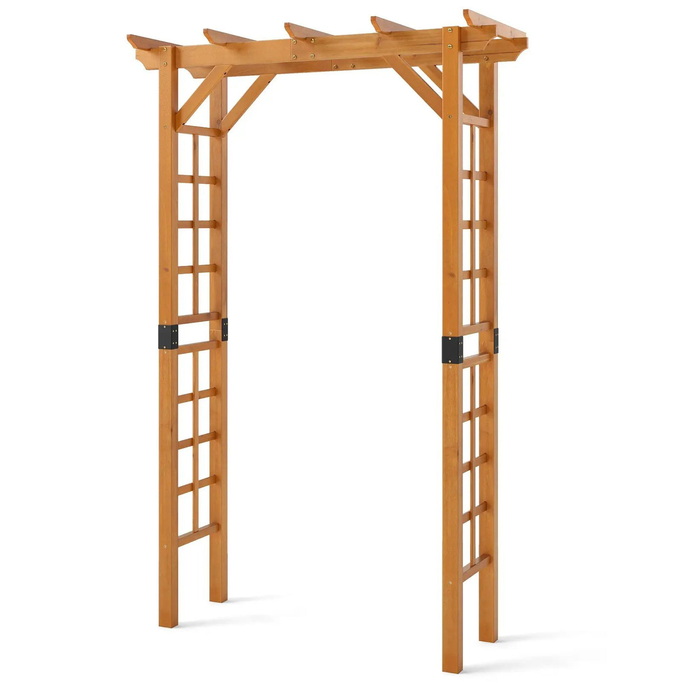 7/7.5 Feet Garden Arch Wooden Arbor Outdoor Wood Trellis for Climbing Plants by DirectDeals