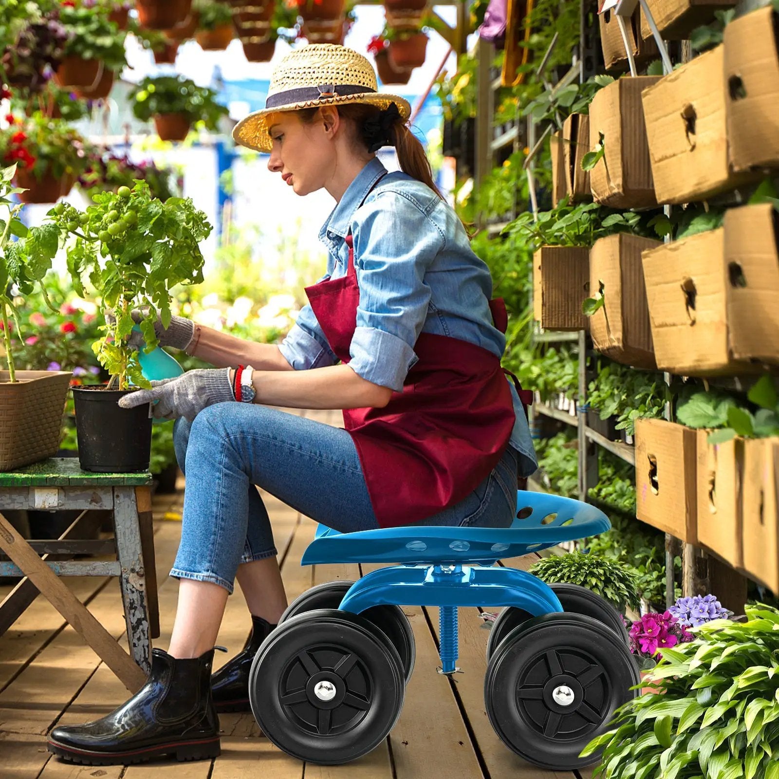Garden Rolling Workseat with 360° by DirectDeals
