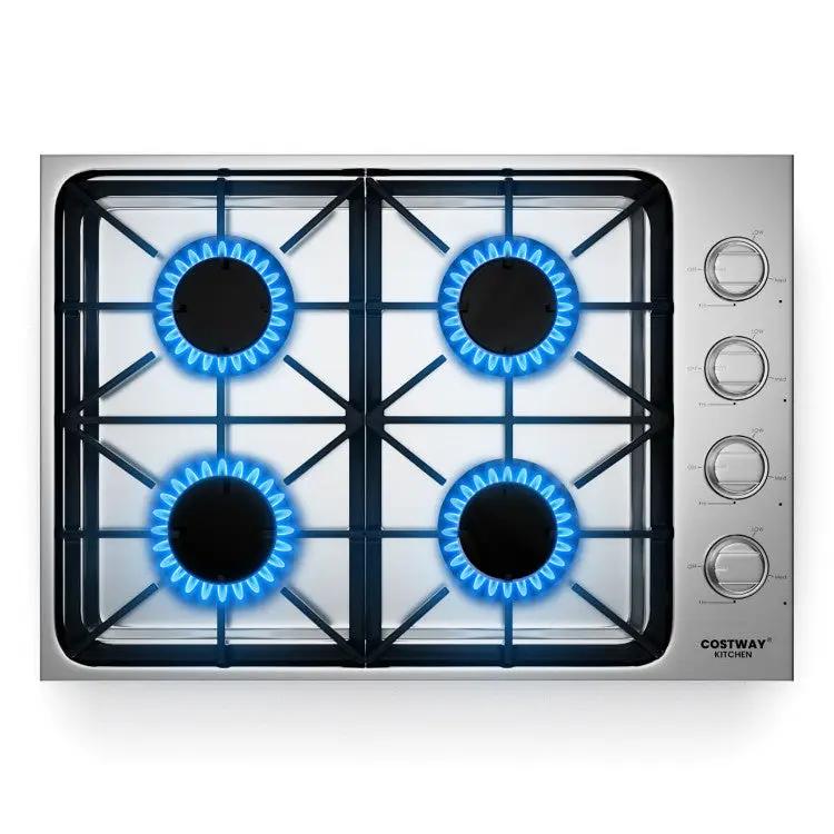 30/36 Inch Gas Cooktop with 4/6 Powerful Burners and ABS Knobs by DirectDeals