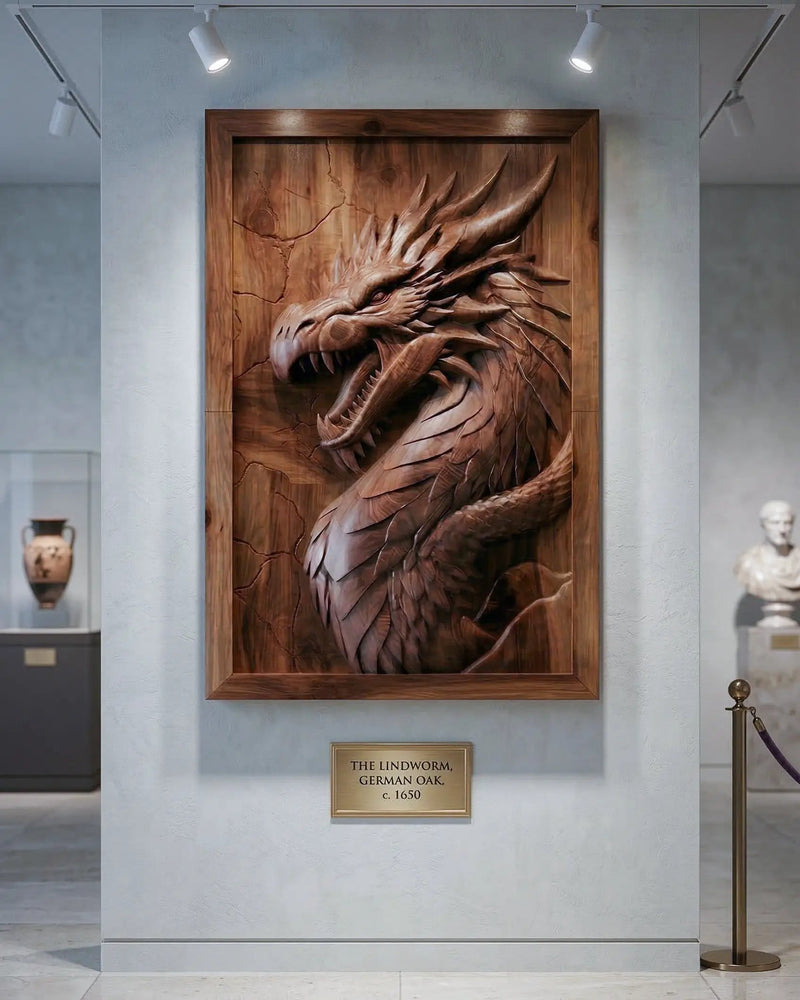 3D Dragon Wood Relief | Luxury Wall Art Decor by Gizz