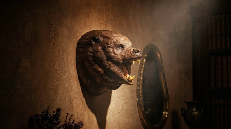 Hand-Carved Roaring Bear Head by Gizz