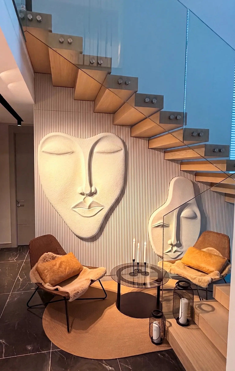 Wabi-Sabi 3D Face Wall Relief Art by Gizz
