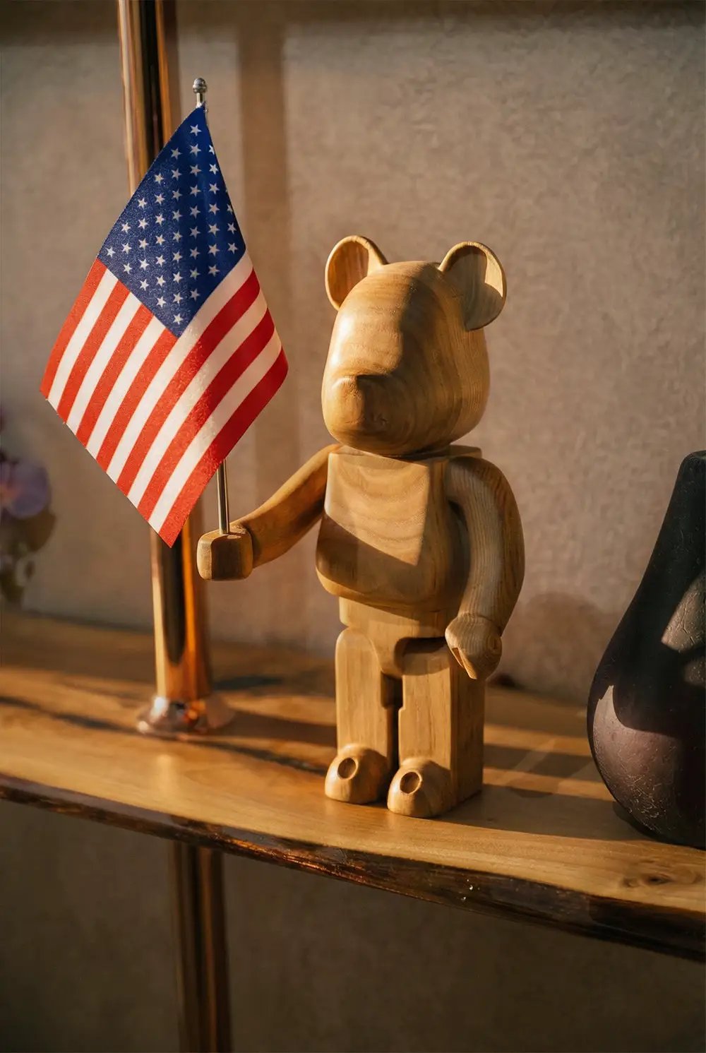 Handcrafted Wooden Bear Sculpture by Gizz