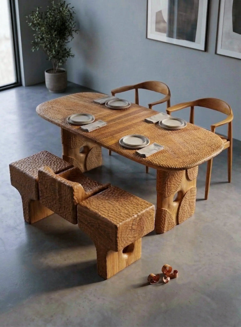 Hand-Carved Dining Table by Gizz