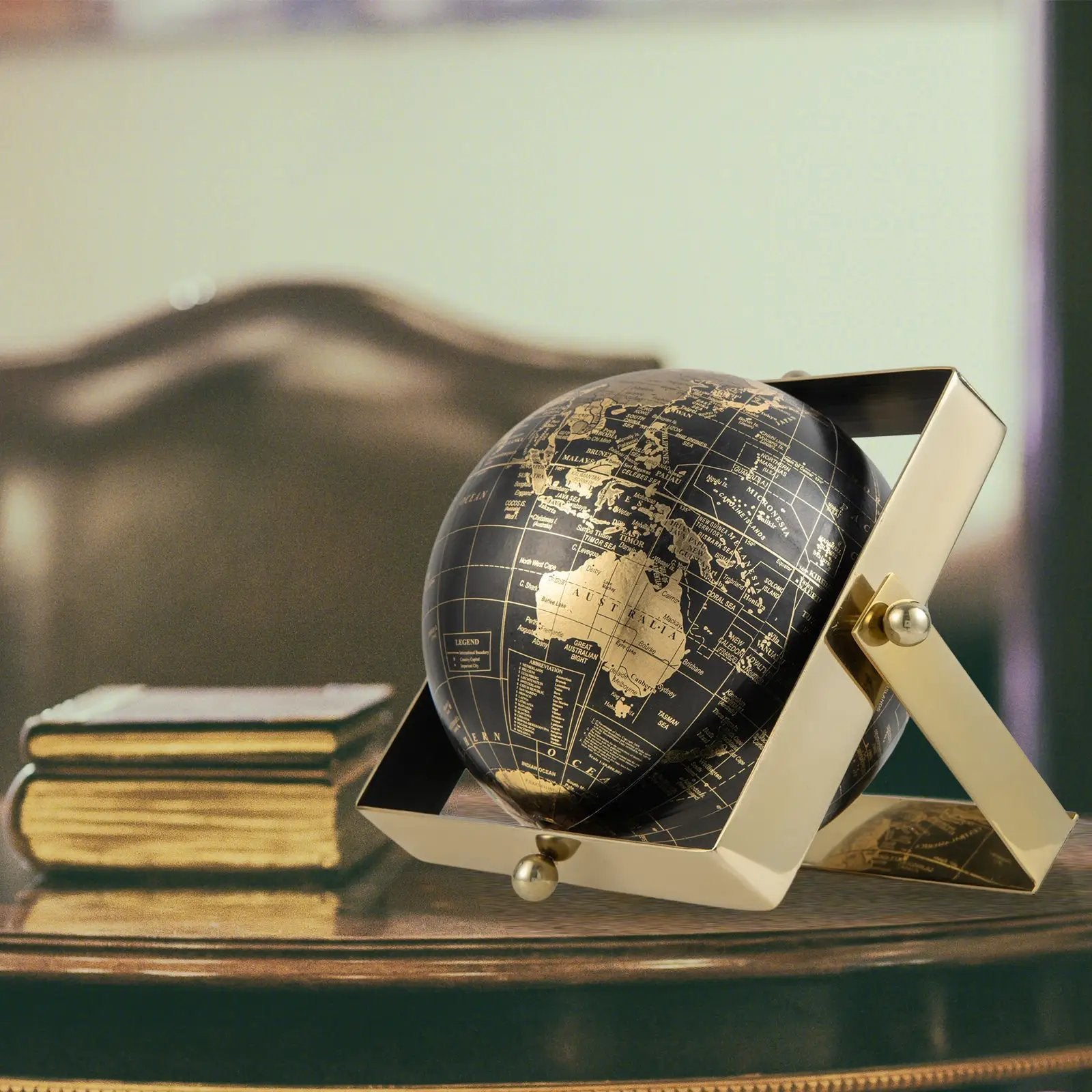 Geographic 6/ 8/ 10 Inch World Globe with Clear Printing and Square Frame by DirectDeals
