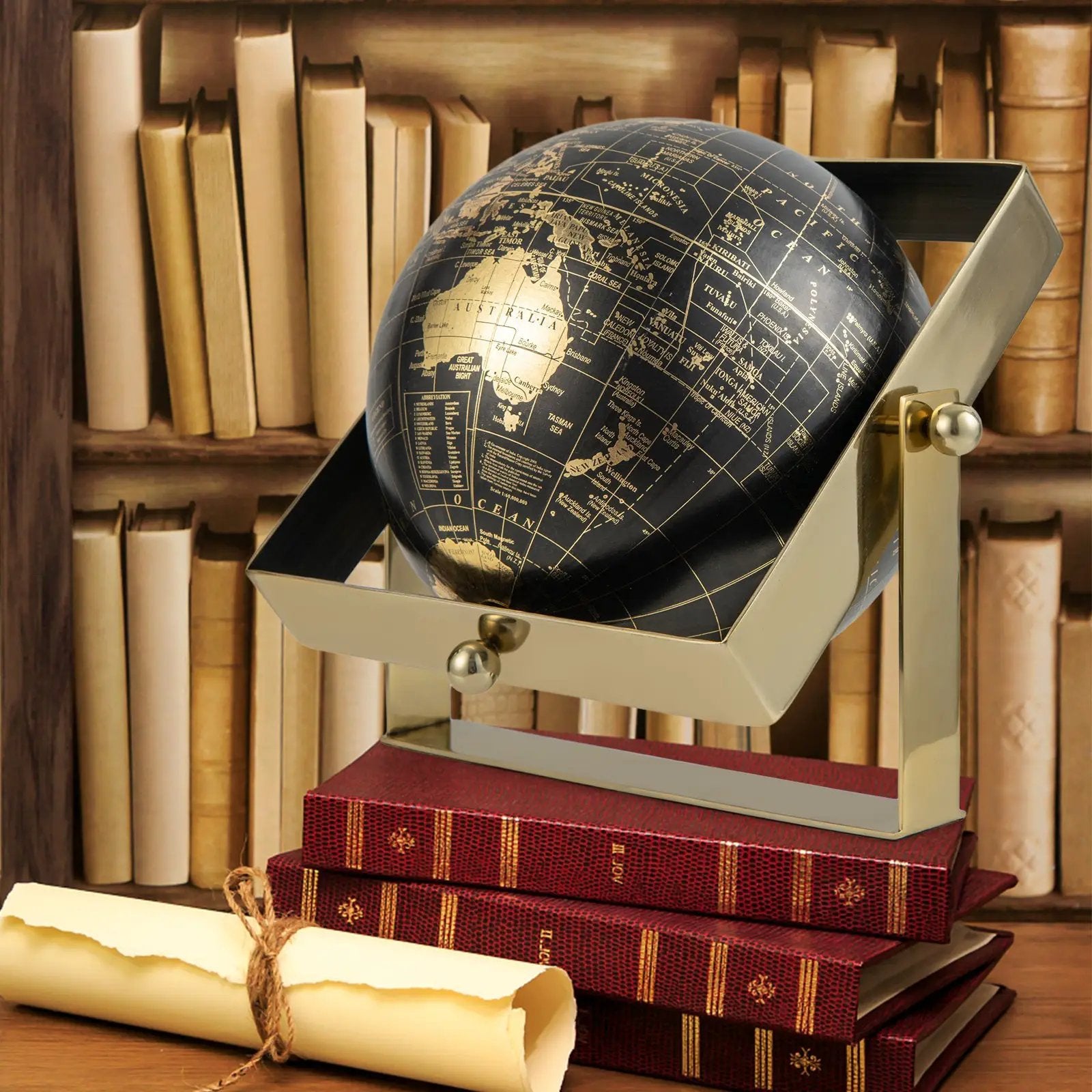Geographic 6/ 8/ 10 Inch World Globe with Clear Printing and Square Frame by DirectDeals