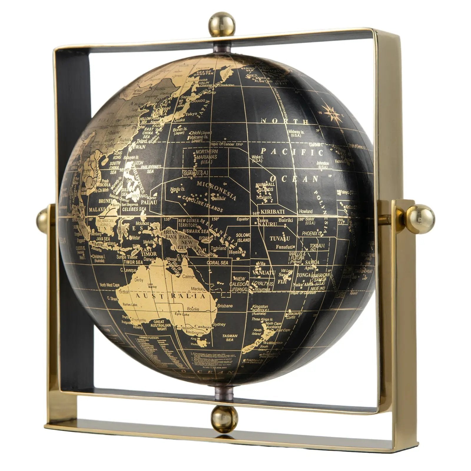 Geographic 6/ 8/ 10 Inch World Globe with Clear Printing and Square Frame by DirectDeals