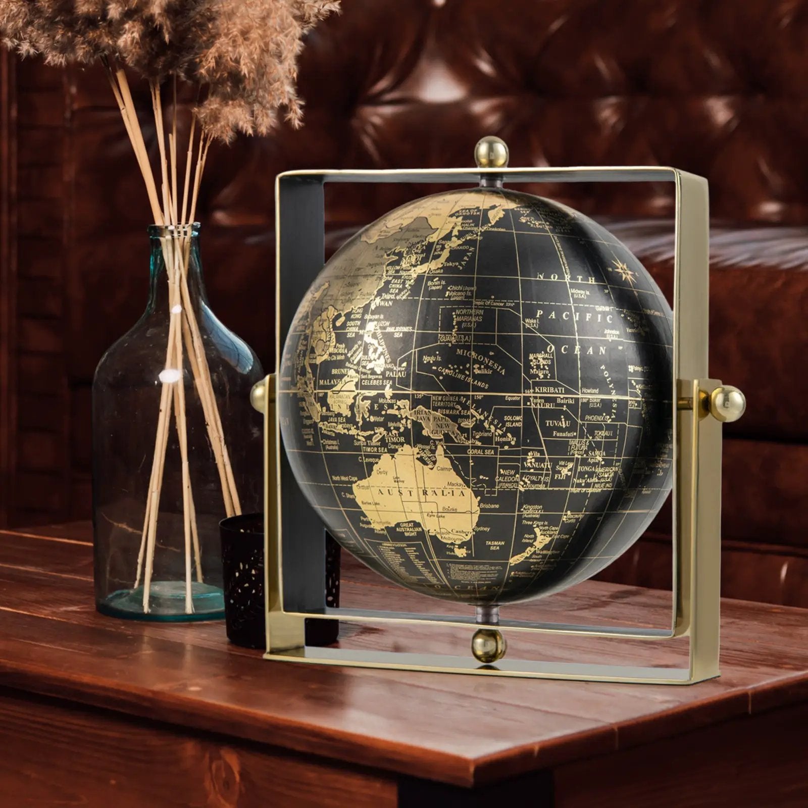 Geographic 6/ 8/ 10 Inch World Globe with Clear Printing and Square Frame by DirectDeals