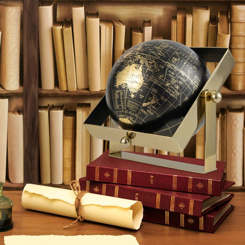 Geographic 6/ 8/ 10 Inch World Globe with Clear Printing and Square Frame by DirectDeals
