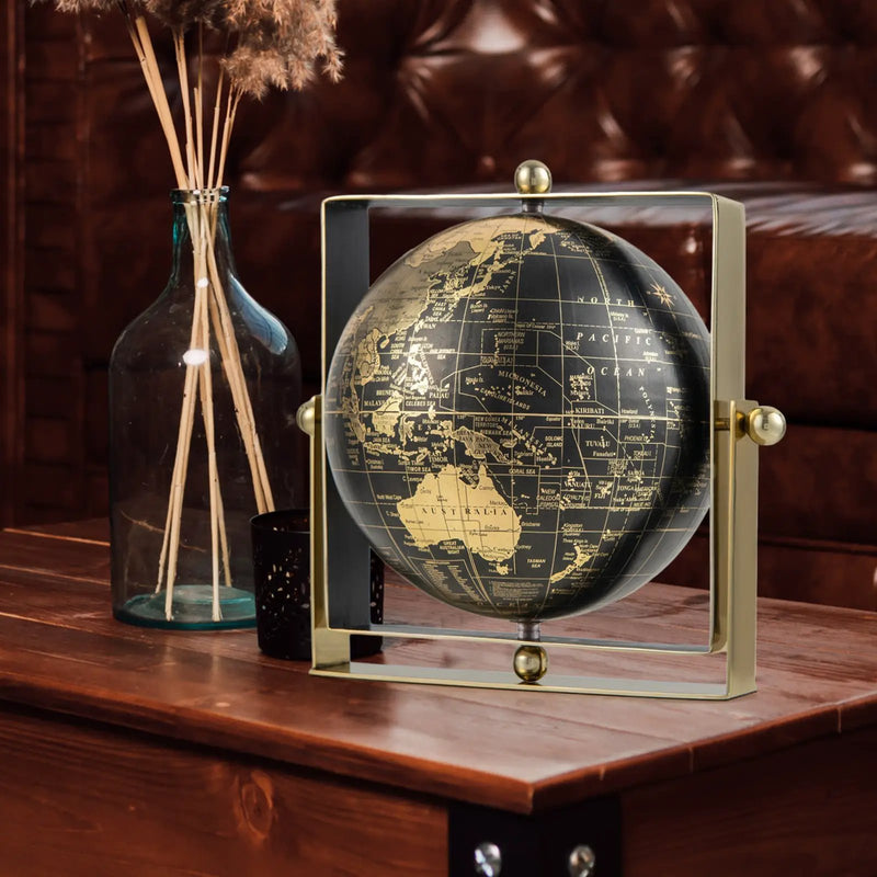 Geographic 6/ 8/ 10 Inch World Globe with Clear Printing and Square Frame by DirectDeals