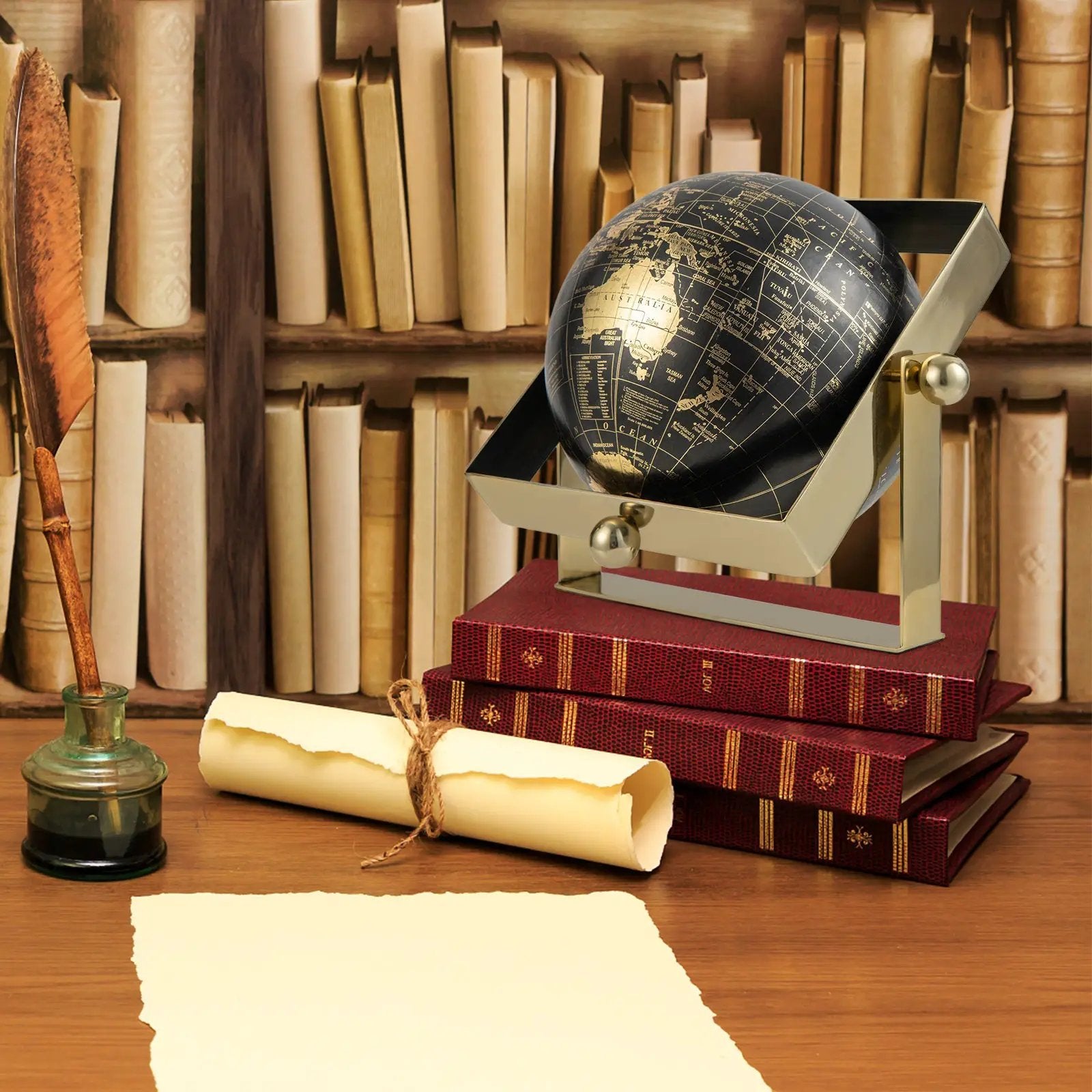 Geographic 6/ 8/ 10 Inch World Globe with Clear Printing and Square Frame by DirectDeals