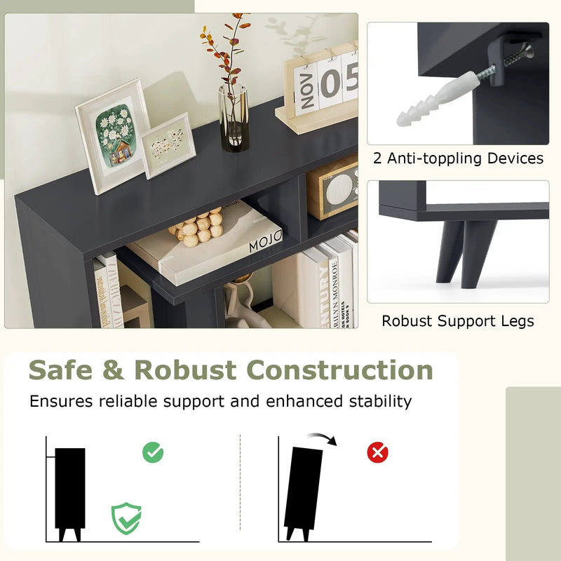 Geometric Bookcase with Anti-Tipping Kit and Storage Shelving Unit by DirectDeals
