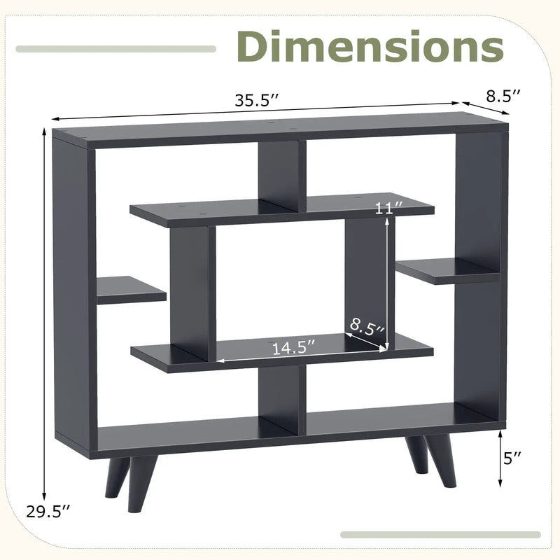 Geometric Bookcase with Anti-Tipping Kit and Storage Shelving Unit by DirectDeals