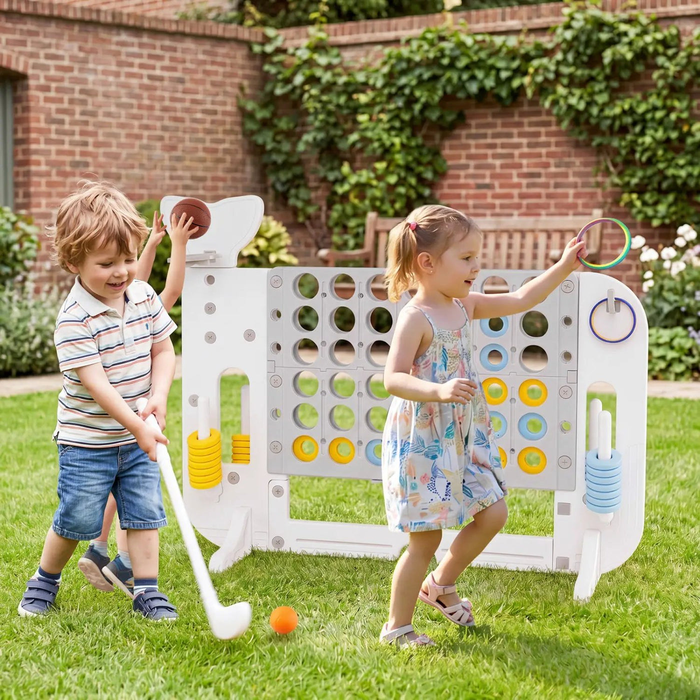 Giant 4-to-Score Game Set Jumbo Connect Four Game with Ring-toss by DirectDeals