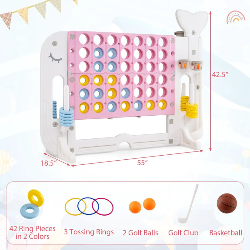 Giant 4-to-Score Game Set Jumbo Connect Four Game with Ring-toss by DirectDeals