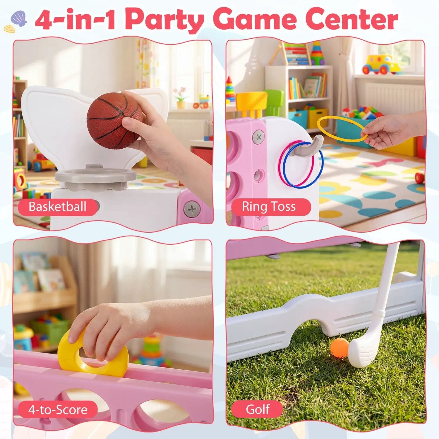 Giant 4-to-Score Game Set Jumbo Connect Four Game with Ring-toss by DirectDeals
