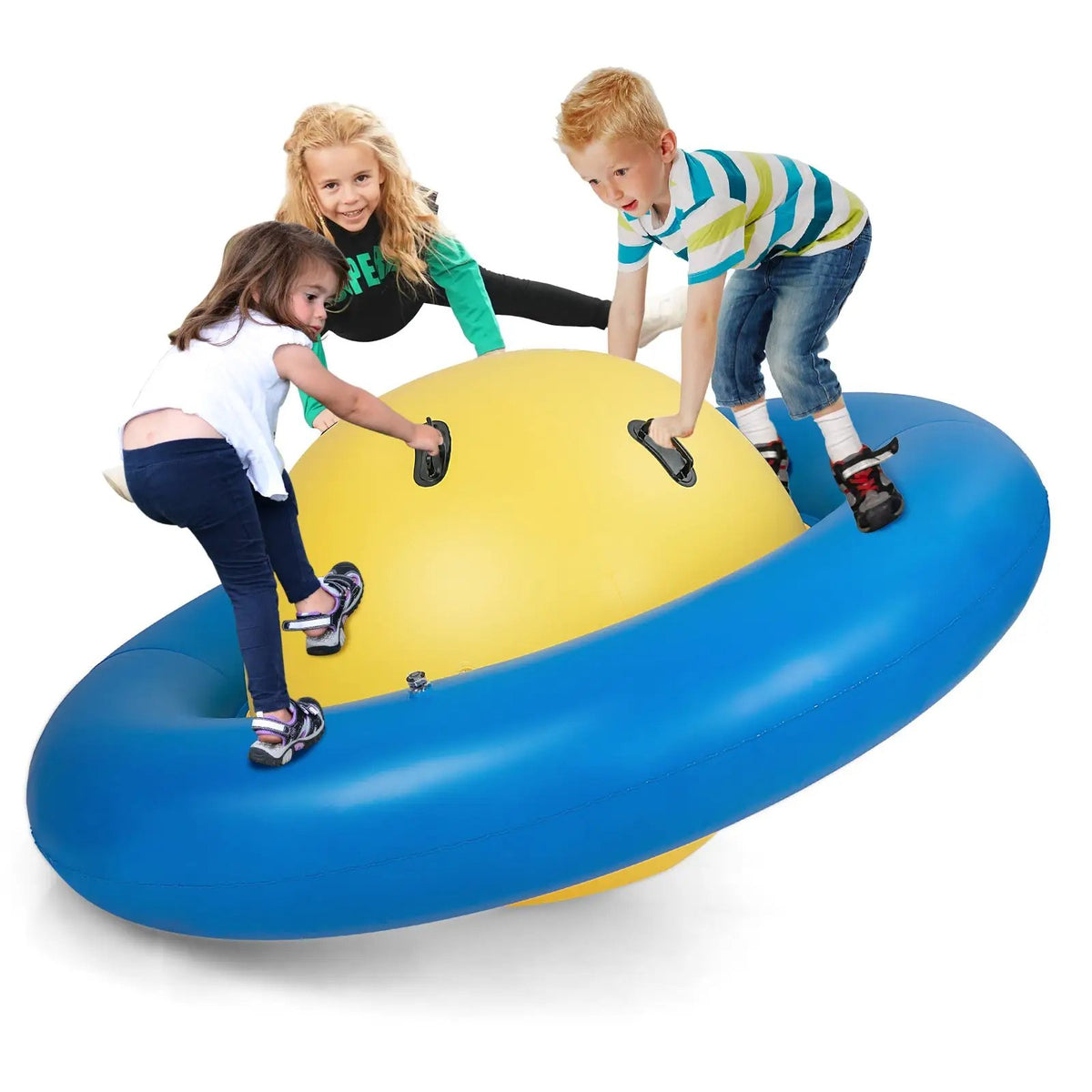 7.5 Foot Giant Inflatable Dome Rocker Bouncer with 6 Built-in Handles for Kids-Green by DirectDeals